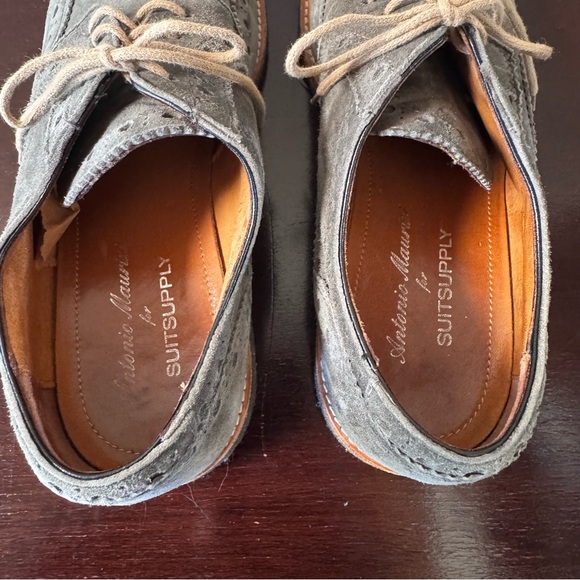 Antonio Maurizi for Suit Supply Gray Suede Oxfords Wing Tips main image 5